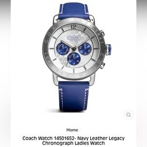 Coach blue leather watch